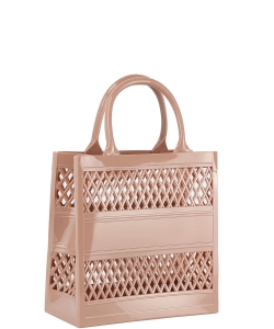 Laser Cut Jelly Tote Bag YXSF-0030 TAUPE